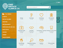 Tablet Screenshot of findprivateclinics.ca